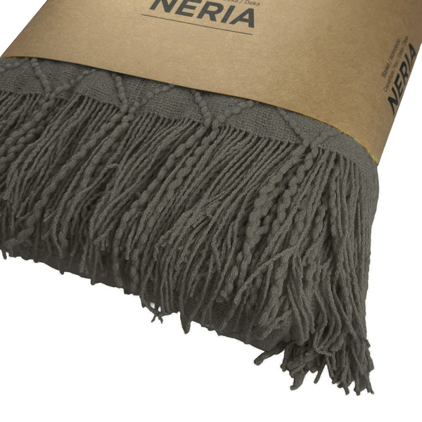 Deka Žakárová So Strapcami Neria Grafitový Tmavosivý 150x200 cm