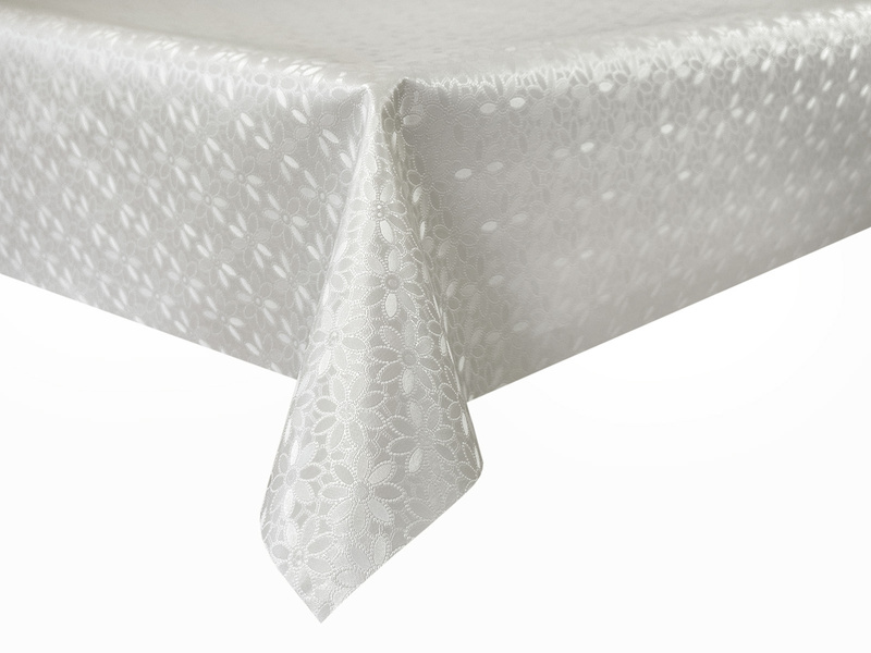 PVC Obrusy s Textilným Podkladom Pearl ZG-6263A WHITE