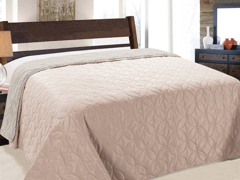 Obojstranné Prehozy na Posteľ Vigo II Losos Striebro Šedá 006- Bez Vankúšov 170x210