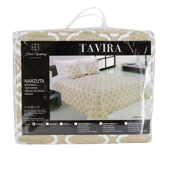 Obojstranné Prehozy na Posteľ TAVIRA J-006 Stone 220x240+2x40x40
