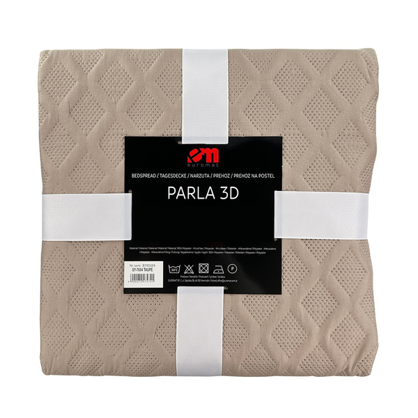 Obojstranné Prehozy Parla 3D Taupe 180x220+2x40x40