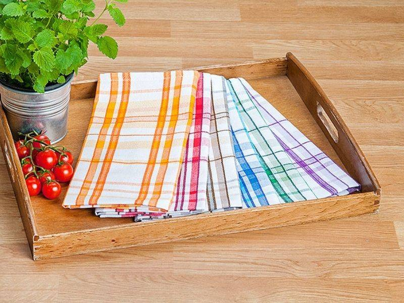 Bavlnené Kuchynské Utierky Adela Biela Levanduľa 45x65 cm