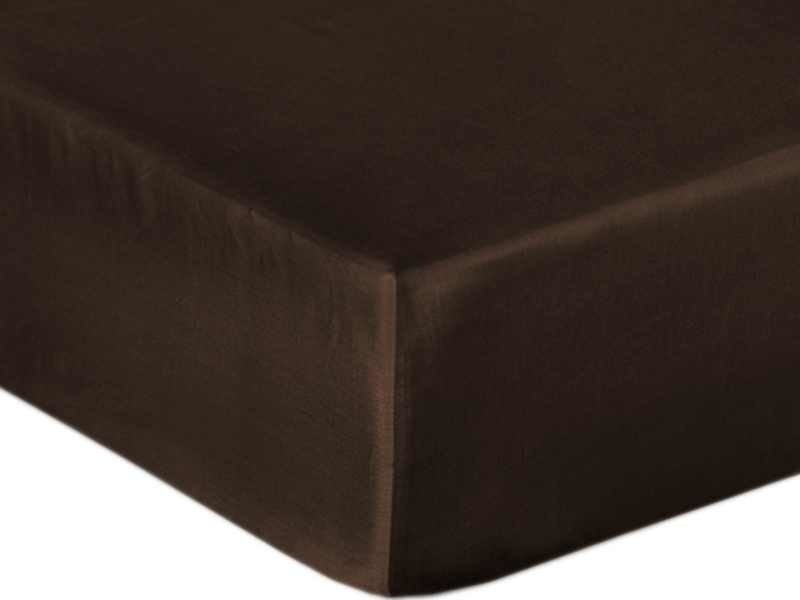 Bavlnené Prestieradlo Saténové s Gumičkou Hnedý 53