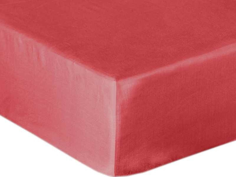 Bavlnené Prestieradlo Saténové s Gumičkou Červený 29