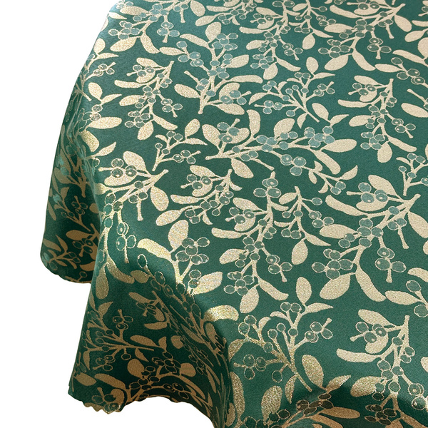 Obojstranné Obrusy s Nešpinivou Úpravou zelená Sneh 1 Okrúhly