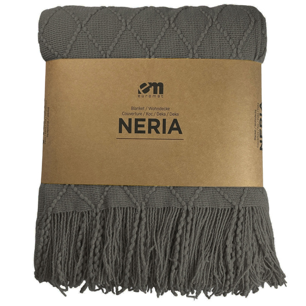 Deka Žakárová So Strapcami Neria Grafitový Tmavosivý 150x200 cm