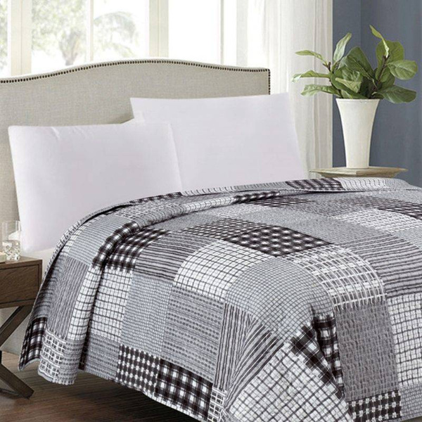 Obojstranné Prehozy na Posteľ TAVIRA J-017 Black Bez Vankúšov 170x210