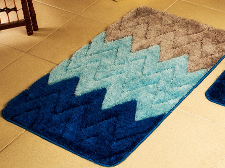Kúpeľňové Koberčeky Zig Zag Modrý 91