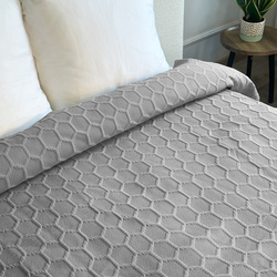 Obojstranné Prehozy Parla 3D Svetlo šedá Bez Vankúšov 220x240