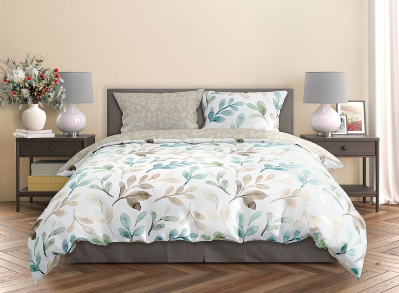 Posteľná súprava z bavlneného saténu 220x200+ 2x70x80 Milagro Verde 018