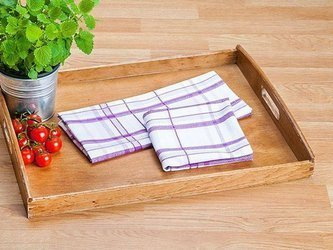 Bavlnené Kuchynské Utierky Adela Biela Levanduľa 45x65 cm