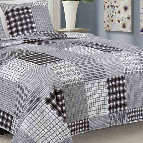 Obojstranné Prehozy na Posteľ TAVIRA J-017 Black 220x240+2x40x40