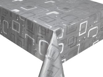 PVC Obrusy s Textilným Podkladom 3D Metallico T-6153C Silver v Rolkách