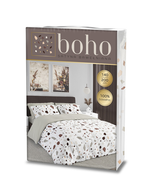 Posteľná súprava z bavlneného saténu 220x200+ 2x70x80 Boho 001