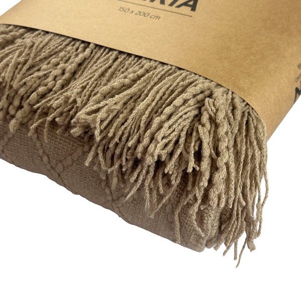 Deka Žakárová So Strapcami Neria 	Béžový Taupe 150x200 cm