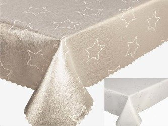 Obojstranné Obrusy s Nešpinivou Striebro Biela Vianoce Slávnostné 2561