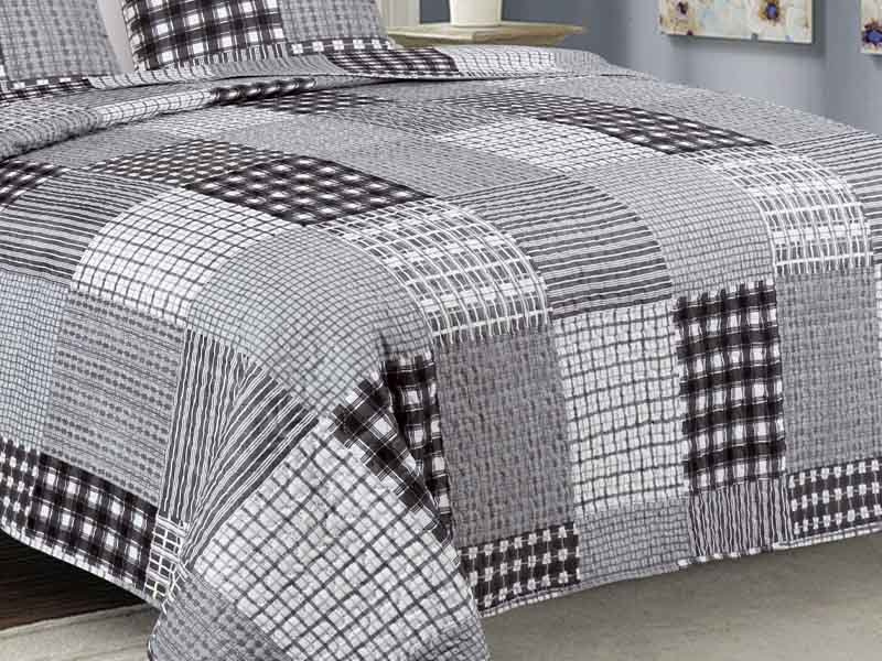 Obojstranné Prehozy na Posteľ TAVIRA J-017 Black Bez Vankúšov 170x210