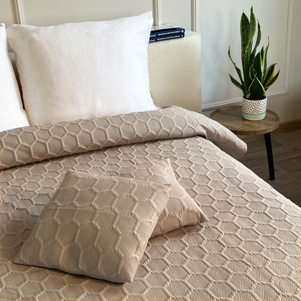 Obojstranné Prehozy Parla 3D Béžová 220x240+2x40x40