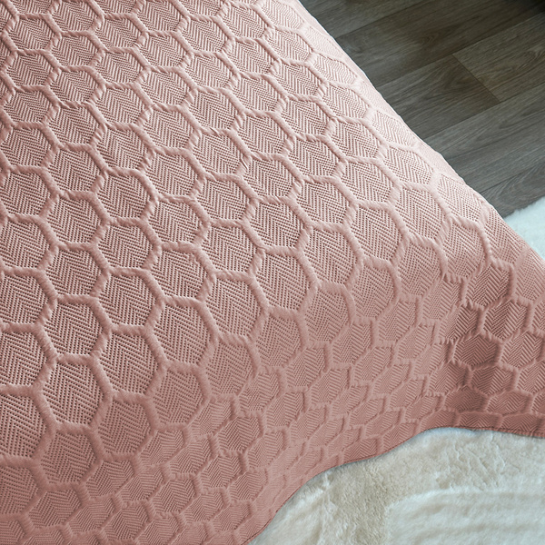 Obojstranné Prehozy Parla 3D Púdrovo Ružová Bez Vankúšov 180x220