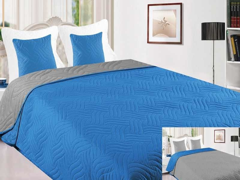 Obojstranné Prehozy na Posteľ Vigo II Gray-Blue 11- SALE