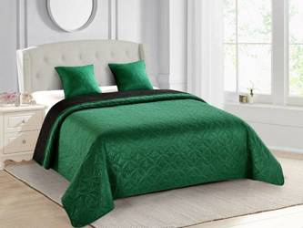 Obojstranné Prehozy na Posteľ Vigo II Čierny Fľaša zelená 006 180x220+2x40x40 cm