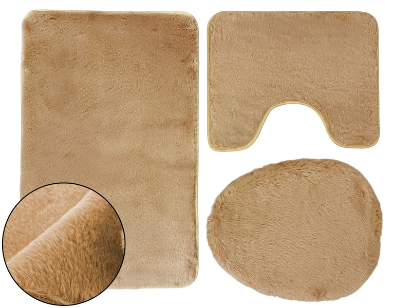 Kúpeľňové Koberčeky Lombok II Béžová - 3 ks