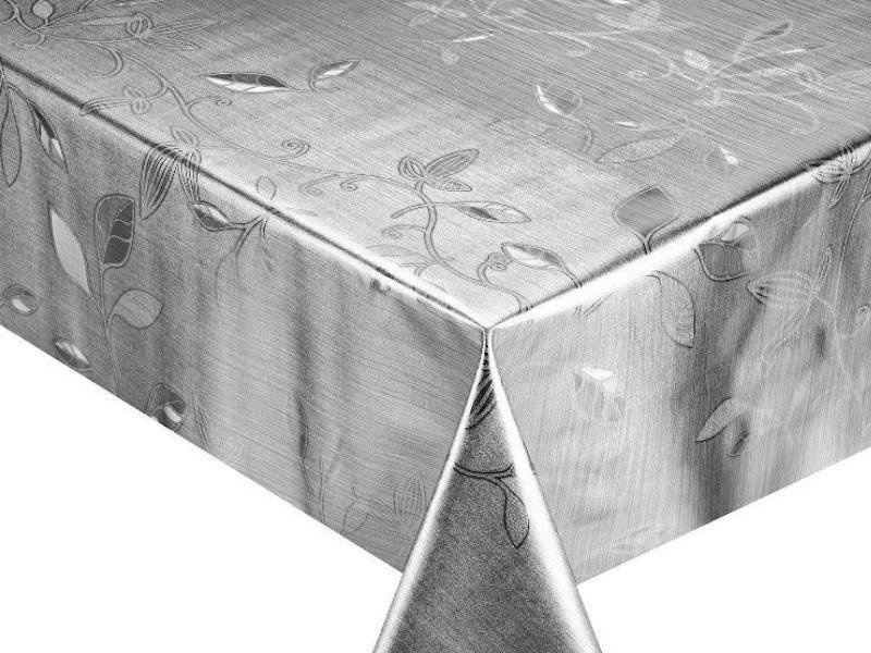 PVC Obrusy s Textilným Podkladom 3D Metallico T-8016C Silver v Rolkách 