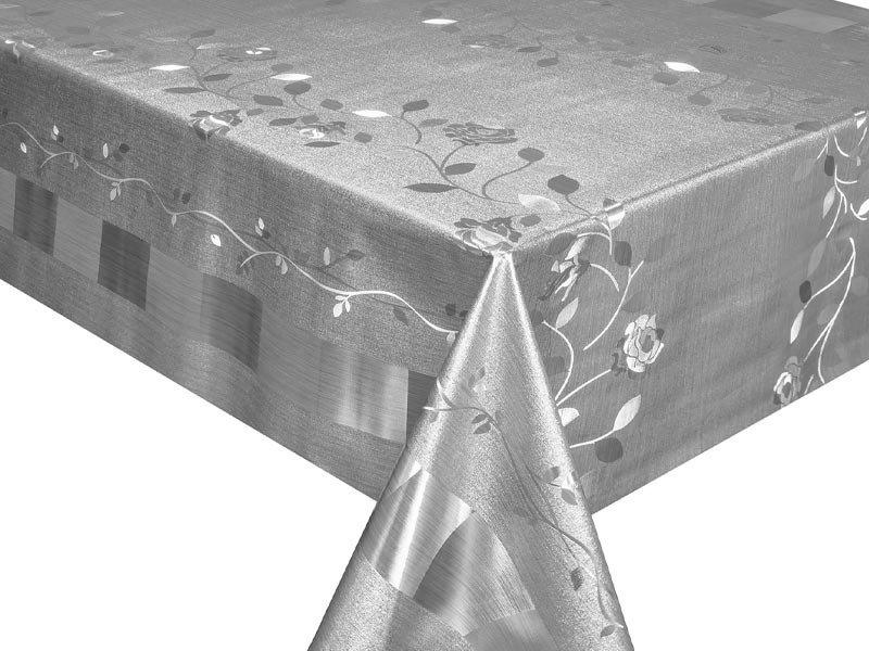 PVC Obrusy s Textilným Podkladom 3D Metallico T-6149C Silver v Rolkách 