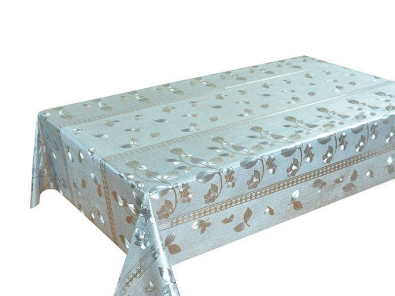 PVC Obrusy s Textilným Podkladom 3D Metallico T-8015C Silver v Rolkách 