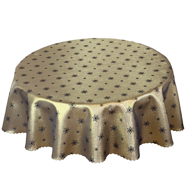 Obojstranné Obrusy s Nešpinivou Úpravou zelená Sneh 1 Okrúhly