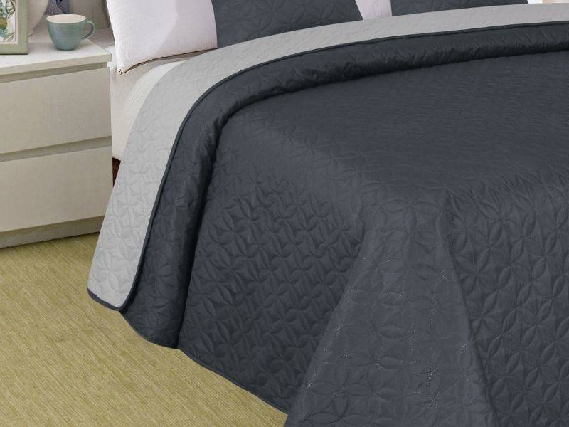 Obojstranné Prehozy na Posteľ Vigo II Gray-Silver 006- Bez Vankúšov 170x210