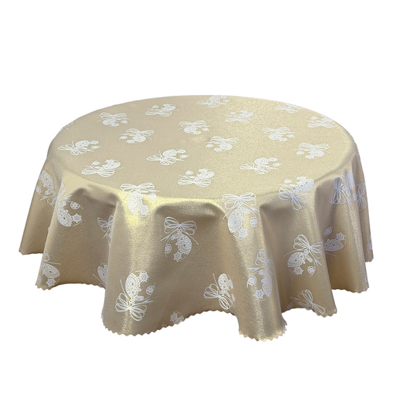 Obojstranné Obrusy s Nešpinivou Vianočný zlatý vianočný ornament Ornament Okrúhly