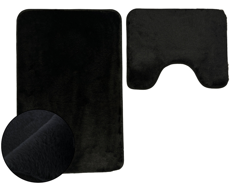 Kúpeľňové Koberčeky Lombok II čierna- 2 ks