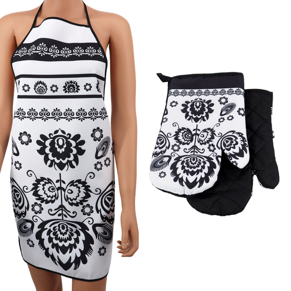 Kuchyňská Zástěra a 2 Kuchynské Rukavice s Magnetom Folk II 2267C SADA
