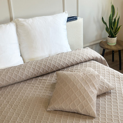 Obojstranné Prehozy Parla 3D Taupe 220x240+2x40x40