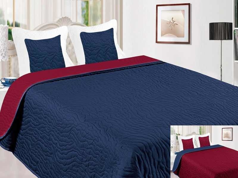 Obojstranné Prehozy na Posteľ Vigo II Navyblue-Burgundy 46- SALE