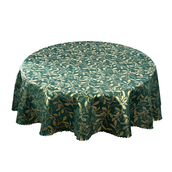 Obojstranné Obrusy s Nešpinivou Úpravou zelená Sneh 1 Okrúhly