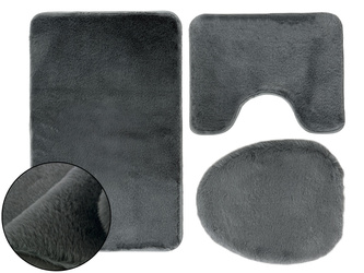 Kúpeľňové Koberčeky Lombok II tmavošedý - 3 ks