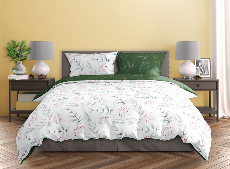 Posteľná súprava z bavlneného saténu 220x200+ 2x70x80 Milagro Verde 020