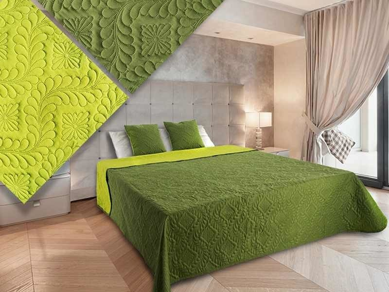 Obojstranné Prehozy na Posteľ Vigo II Green-Olive 35