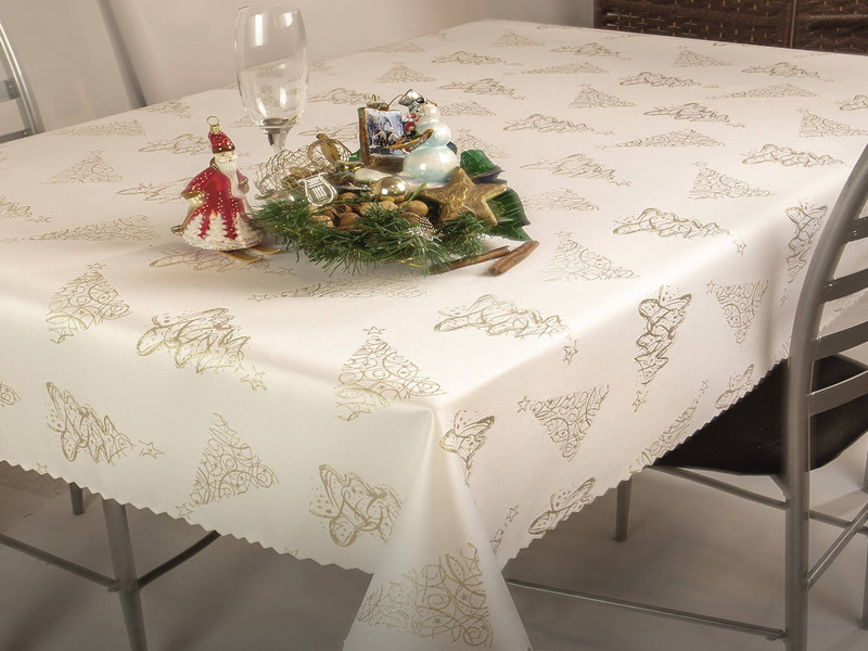 Obojstranné Obrusy s Nešpinivou Vianočný Strom Z-3401 Zlatý