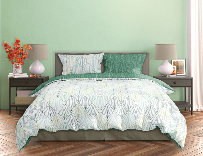 Posteľná súprava z bavlneného saténu 220x200+ 2x70x80 Milagro Verde 014