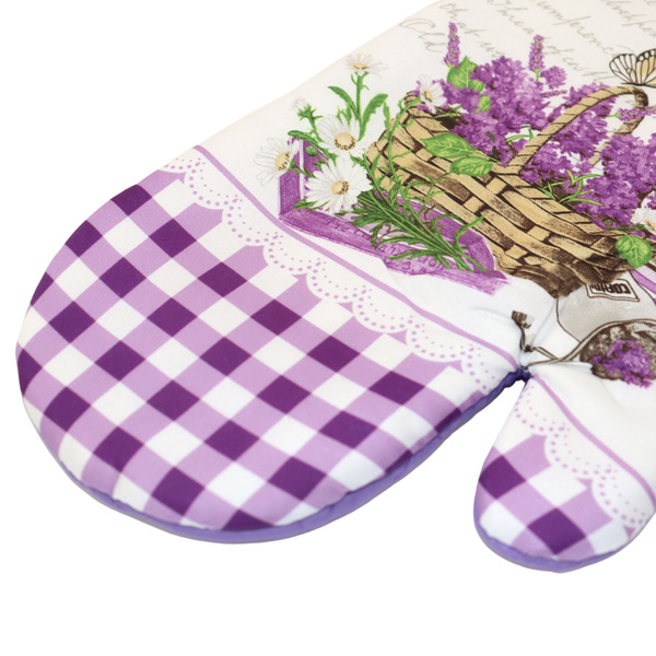 Kuchyňská Zástěra a 2 Kuchynské Rukavice s Magnetom Lavender II F319113B SADA