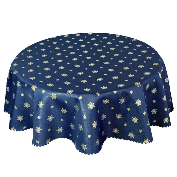 Obojstranné Obrusy s Nešpinivou Úpravou zelená Sneh 1 Okrúhly