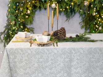 Obojstranné Obrusy s Nešpinivou Úpravou Šedá imelo