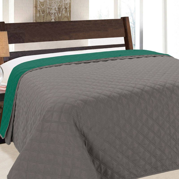 Obojstranné Prehozy na Posteľ Vigo II Emerald Grafit 013- Bez Vankúšov 170x210