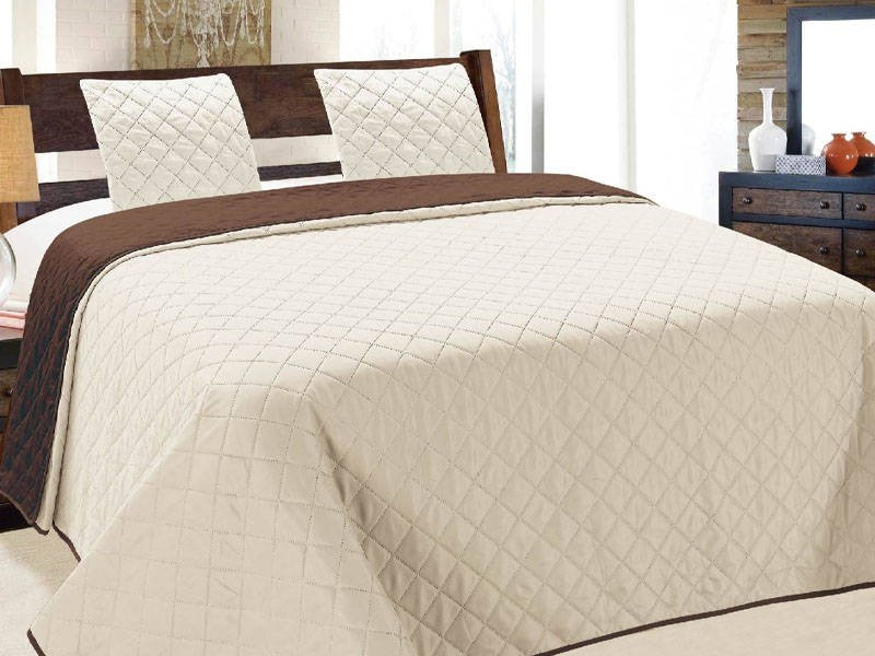 Obojstranné Prehozy na Posteľ Vigo II Ecru-Brown 10 180x220+2x40x40