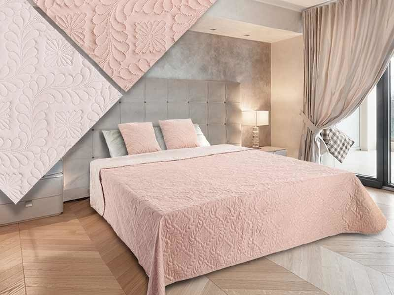 Obojstranné Prehozy na Posteľ Vigo II Powder Rose-Ecru 35 180x220+2x40x40
