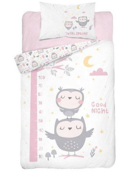 Detské obliečky bambus 100x135 + 40x60 Sova 3275B