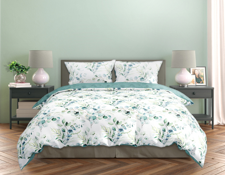 Posteľná súprava z bavlneného saténu 220x200+ 2x70x80 Milagro Verde 006